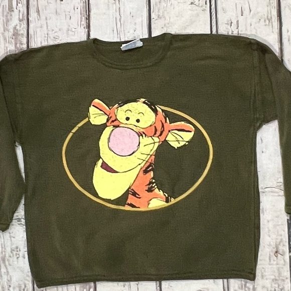 Vintage 90s Tigger Winnie the Pooh Cartoon Long Sleeve 1990s Shirt - Picture 2 of 5